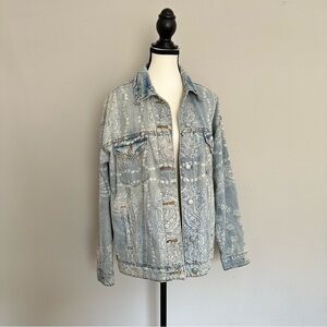 *WILD FABLE* Paisley Pattern Denim Jacket